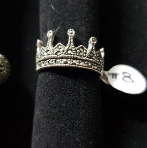 Corona ring size #8 100% Hand Made in México  Ley 9.25